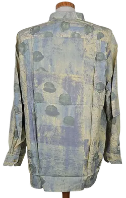 LUIGI Vintage Herren Hemd, gelb/grau - Gr. XL  - Bild 3