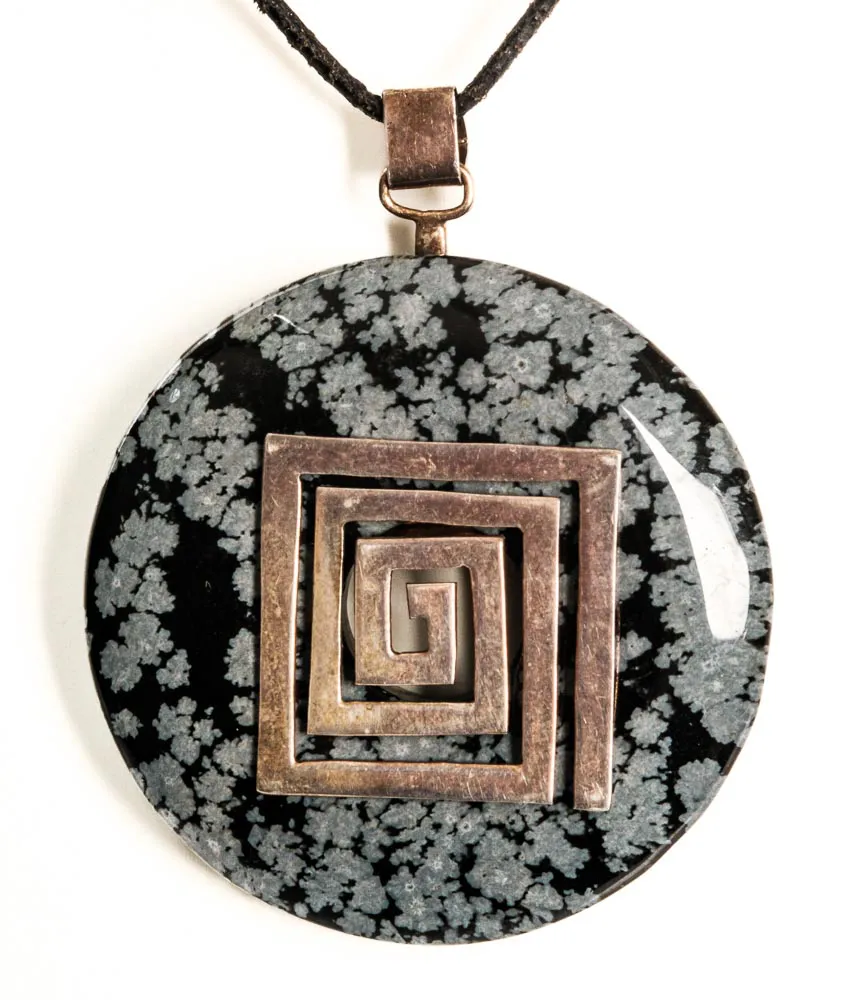 Halskette Schneeflocken Obsidian – Bild 3