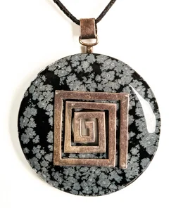 Halskette Schneeflocken Obsidian - Bild 3