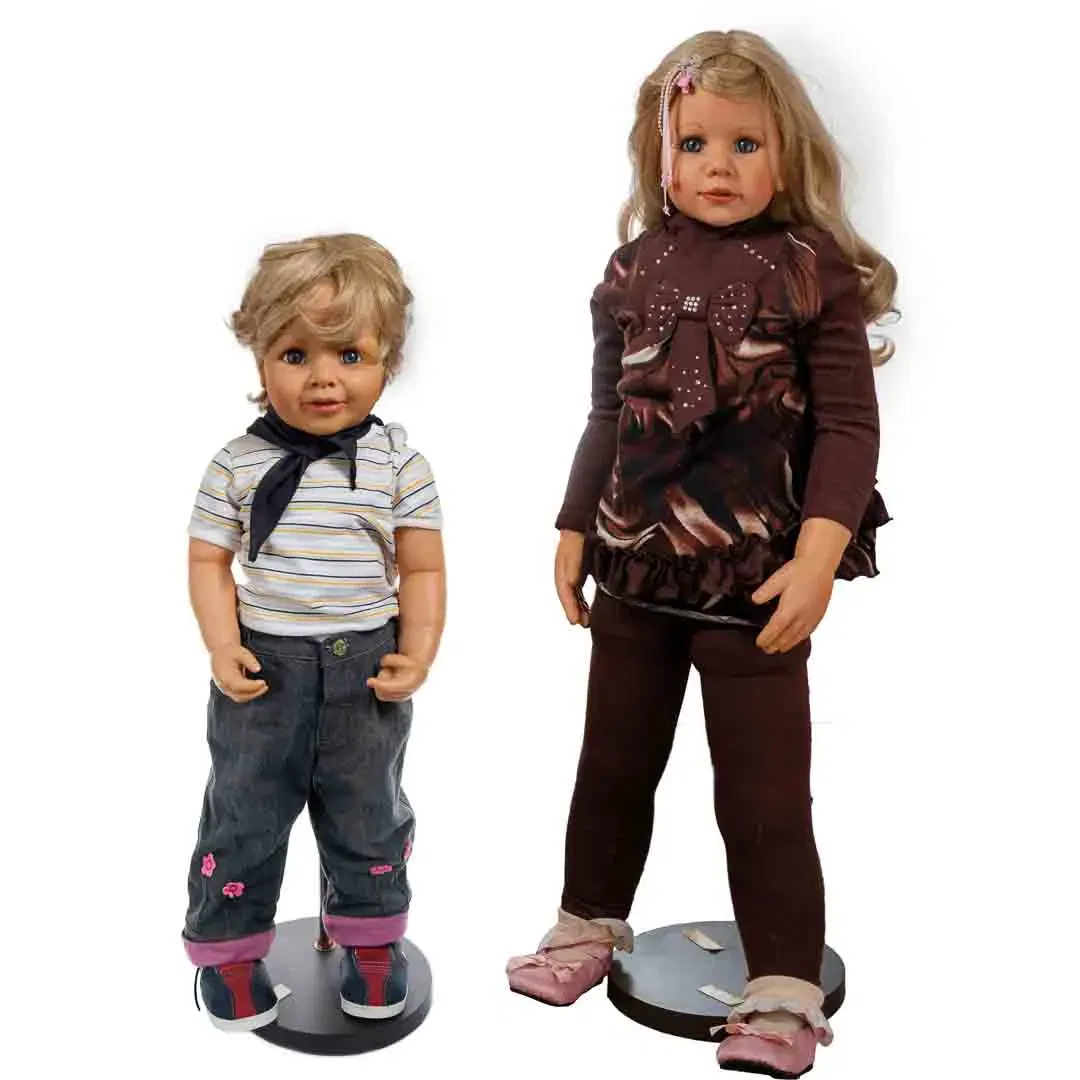 2 Große Künstlerpuppen – Mädchen & Bub – ca. 100 cm & 80 cm – Ideal als Auslagenpuppen für Kinderbekleidung - Bild 2