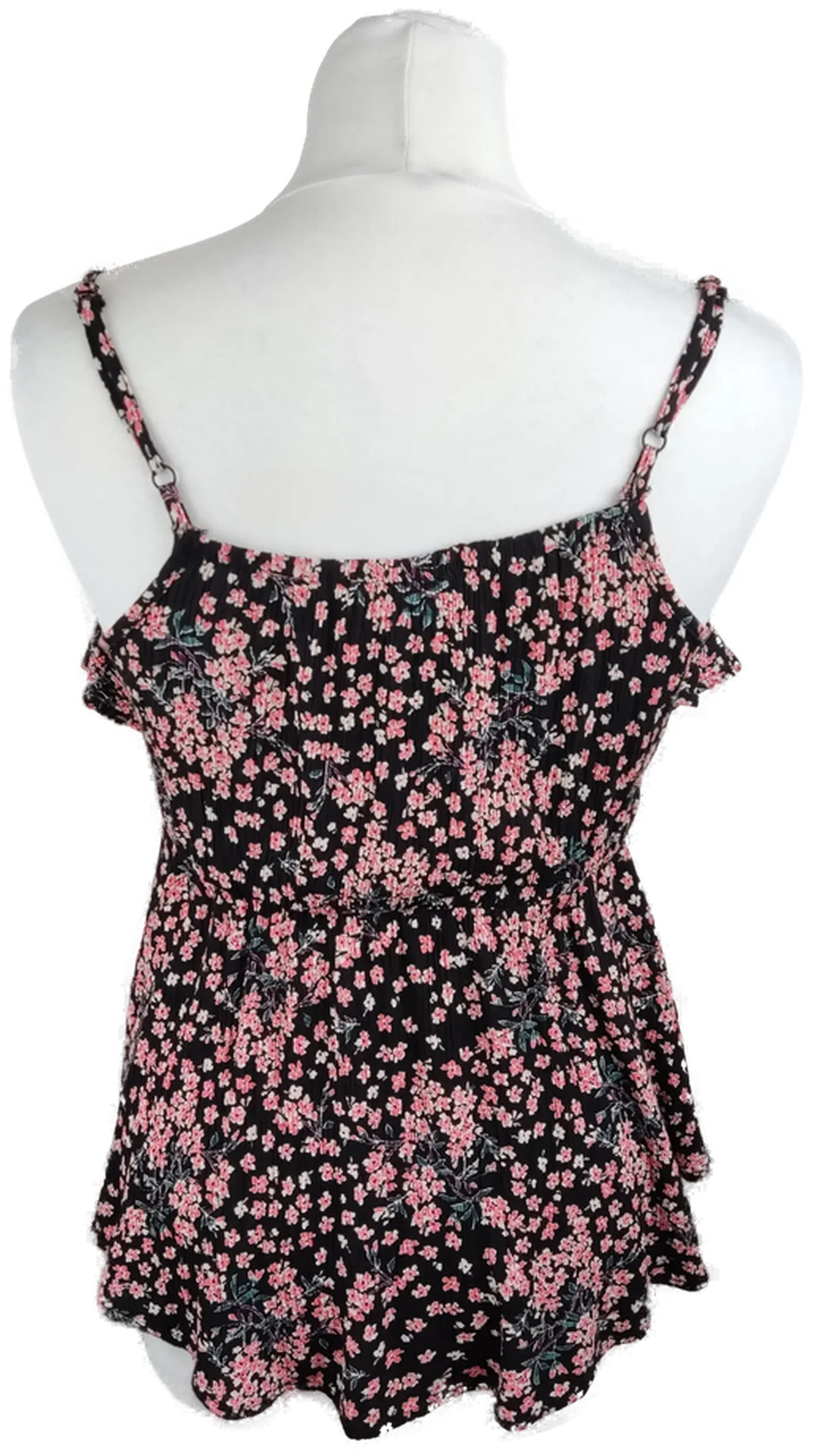 Geblümtes Damen-Top S/36 Schwarz-Rosa | Sommerlaune – Bild 3