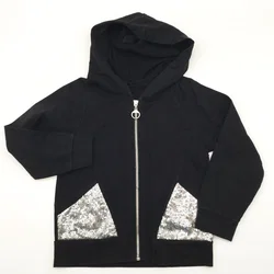 Kinder, Kapuzen Sweatjacke, schwarz 