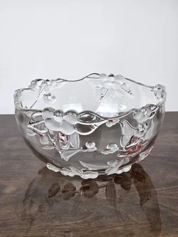 Glasschüssel mit floralen Akzenten - Durchmesser ca. 19 cm  - Bild 2