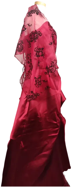 An-Mar Abendkleid maxi rot/schwarz - XL/42 - Bild 6