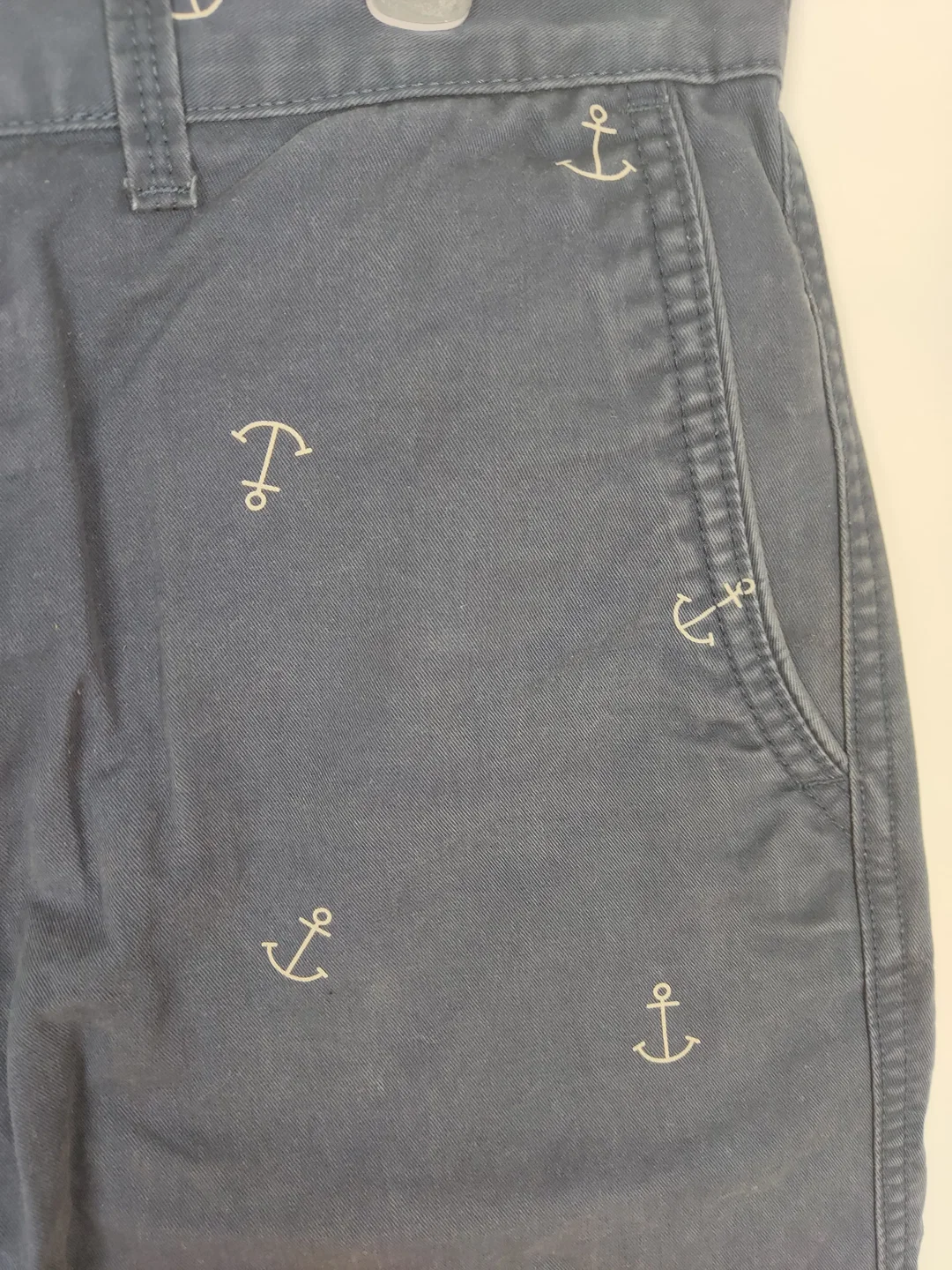 Shorts "Angelo Litrico", blau mit Taschen und Aufdruck, Größe M (geschätzt) – Bild 2