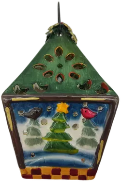 handbemalte weihnachtliche Keramik-Laterne - Bild 2