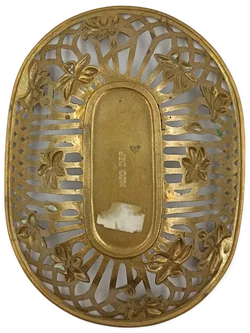 Jugendstil Messingschale "MOD DEP" – Ovale Dekoschale mit floralem Durchbruchmuster – Vorschau 7