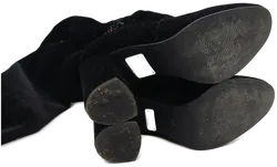  Kate Gray Damenstiefel mit Dickem Absatz schwarz mit Blumenmuster Große 38 - Bild 2