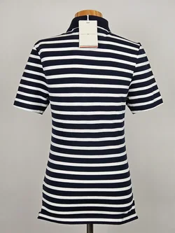 TOMMY HILFIGER Damen Poloshirt, blau/weiß - Gr. M  - Bild 3