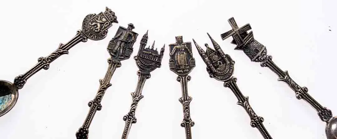 Holländisches Vintage Souvenirlöffel-Set versilbert (6 Stück), ca. 9cm – Bild 2
