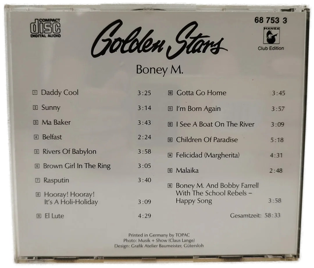 Golden Stars Internation, Boney M. - CD / Printed in Germany – Bild 2