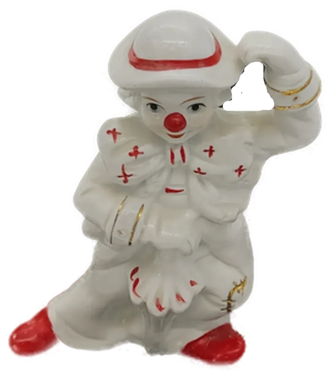 Porzellanfigur Clown von Gilde, ca. 14,5 cm, Handarbeit – Bild 4