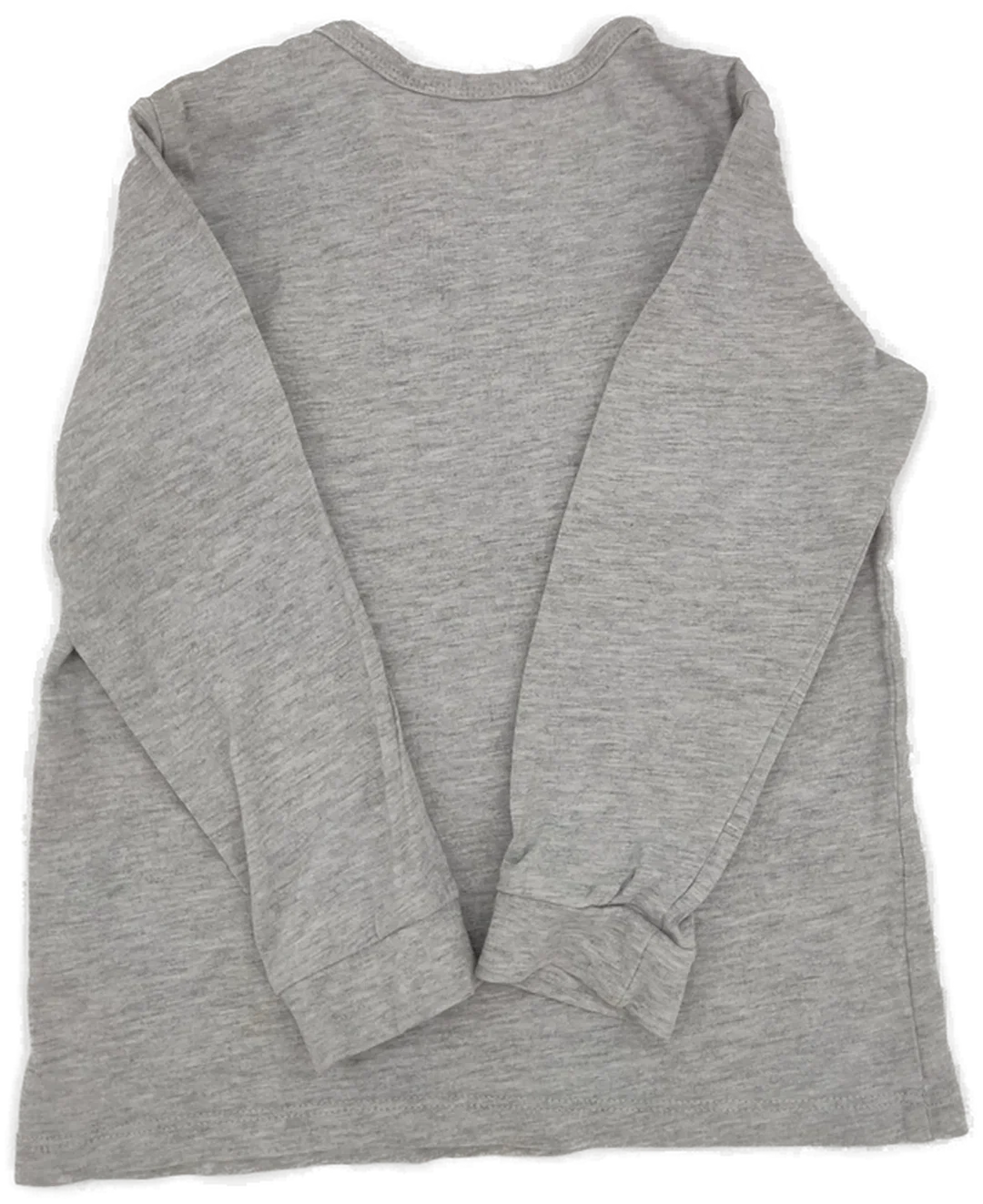 Freizeitanzug 2Tlg., "H&M", langarm mit Rundhalsaussch. und Aufdruck, Hose-lang mit Gummizugb., graumeliert, Größe 92 – Bild 2