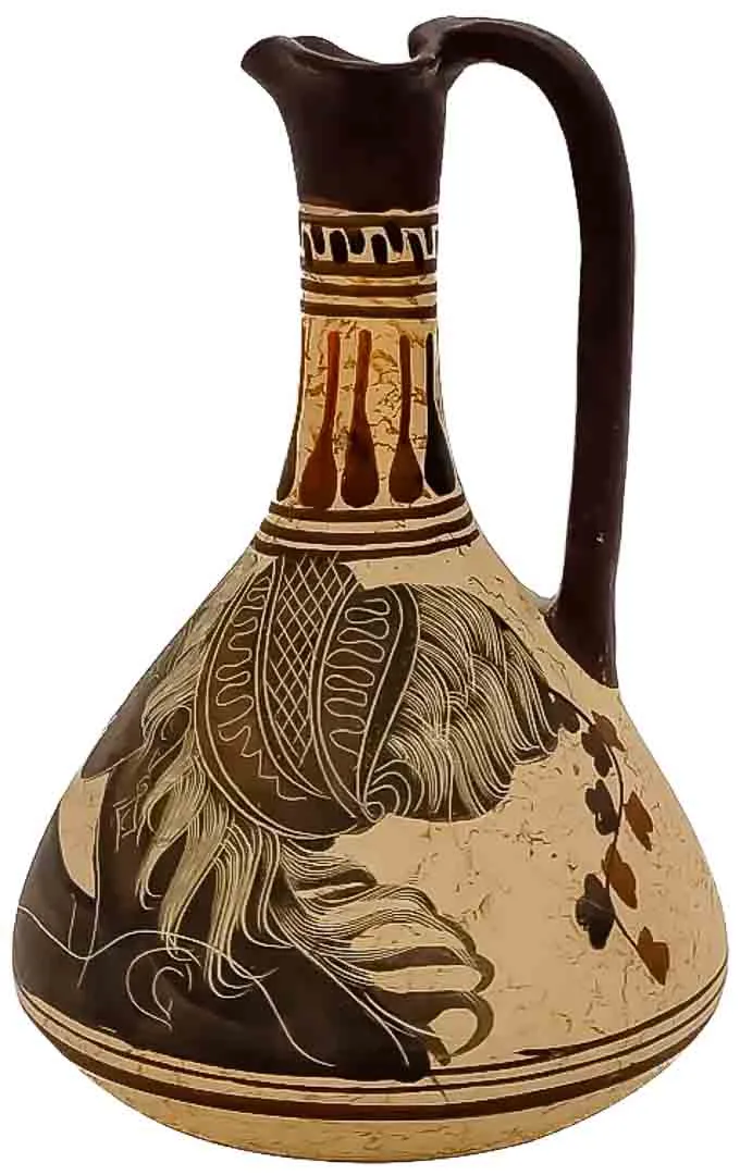 Handgemalte Vase der griechischen Mythologie aus Ton, Höhe 16cm - Bild 4