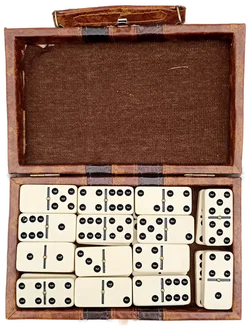 Domino Spiel Set 28 Steine mit Kunstleder Koffer - Bild 2