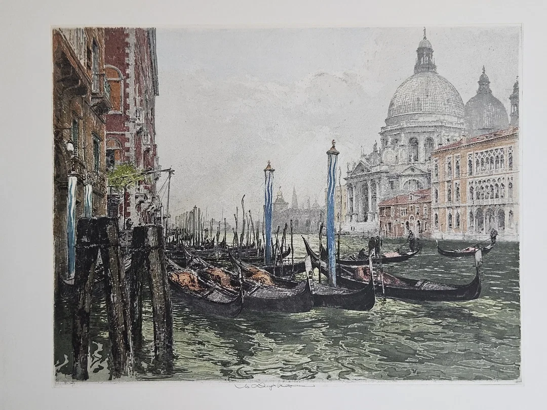 Venedig Canale Grande - Luigi Kasimir - Radierung in Farbe  – Bild 2