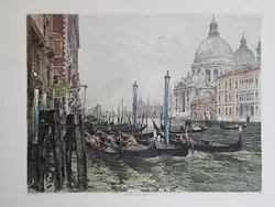 Venedig Canale Grande - Luigi Kasimir - Radierung in Farbe  - Bild 2