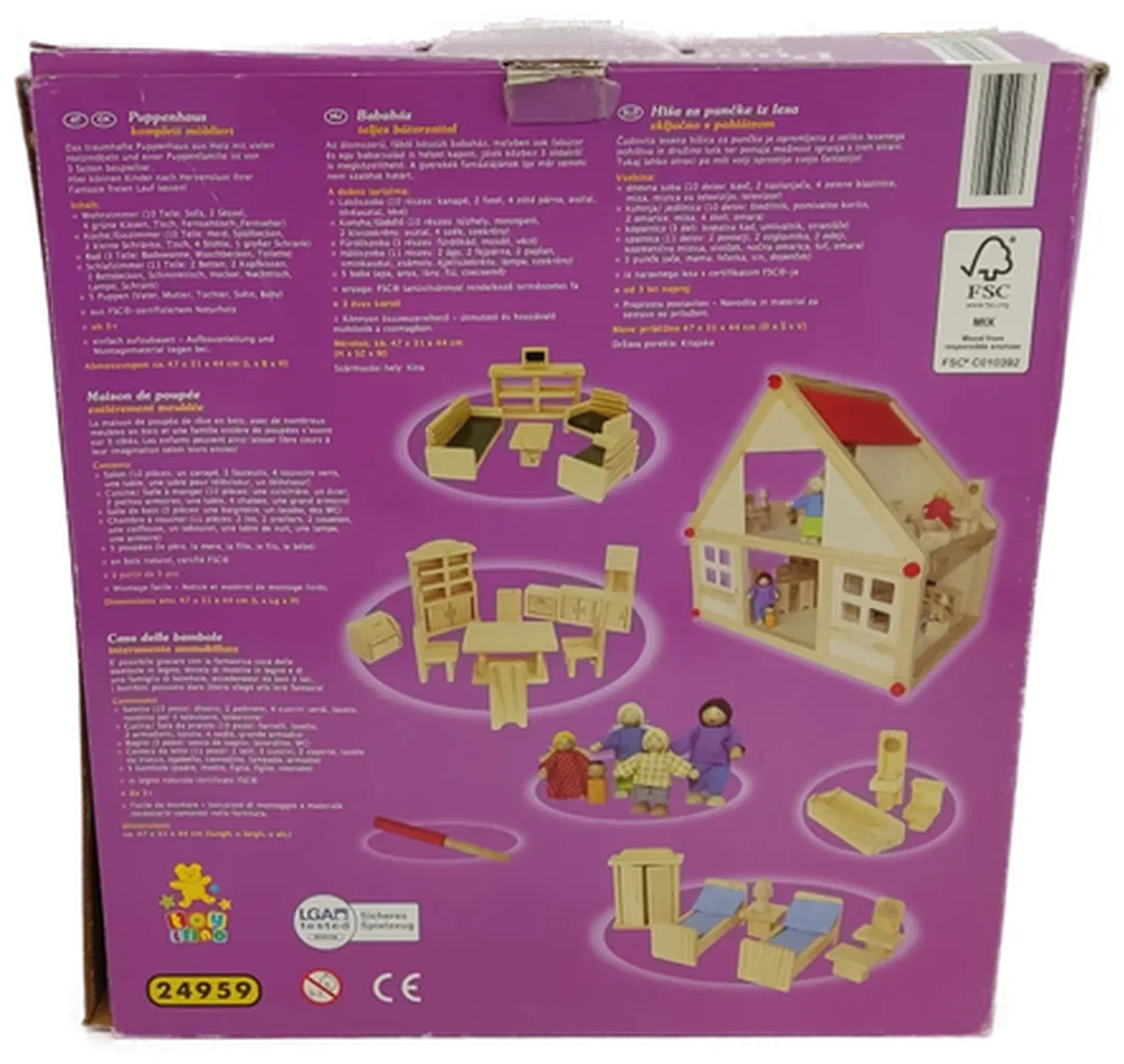  Small Foot Puppenhaus mit Möbeln, 2 Etagen, Rollenspielzeug für Kinder, aus Holz, inkl. Einrichtung, ab 3 Jahren – Bild 10