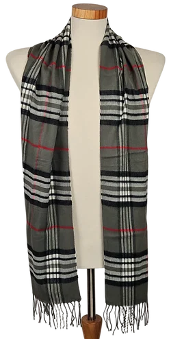 Schal, grau/kariert - Bild 3