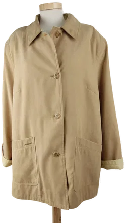 Jacke langarm mit Kragen, sandfarben mit Taschen, Größe 46 - Bild 1