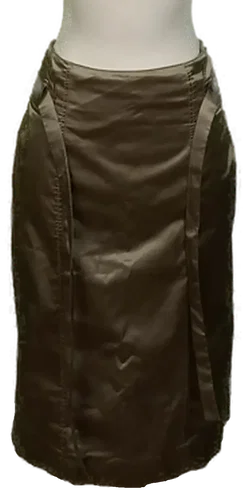 Marc Cain Damen Midirock khaki glänzend Gr. S  - Bild 2