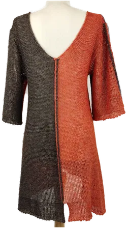 Damenpullover zweifarbig mit V-Ausschnitt und Blumenapplikation- XL/ 42 - Bild 3