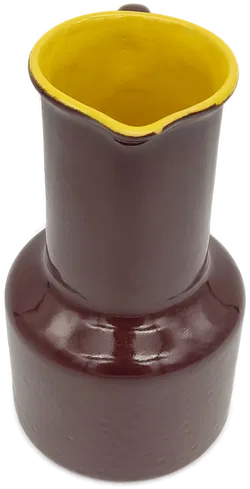 Vintage Ungarischer Wasserkrug (1,5 Liter) aus den 1970 Jahren. Rot-braun/Gelb - Bild 2