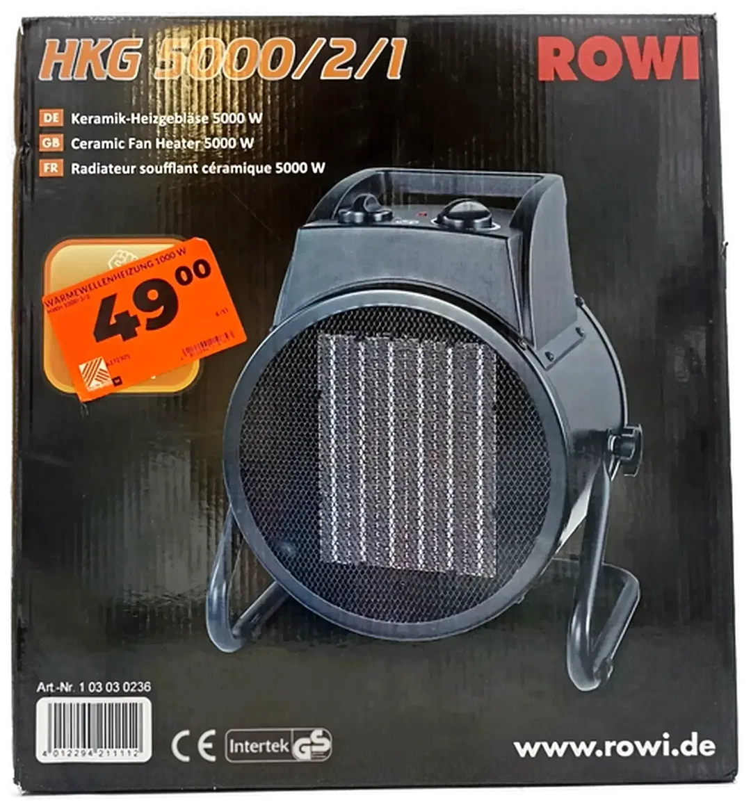 Rowi HKG 5000/2/1 Keramik-Heizgebläse (OVP) - Bild 1
