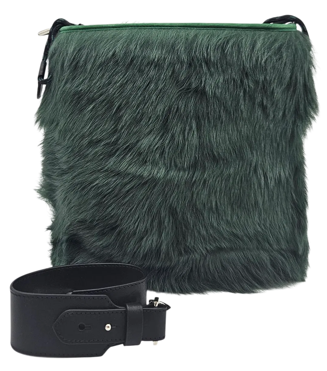 Max V. Koenig Damen Handtasche, grün - plüsch - Höhe ca. 27 cm  - Bild 1