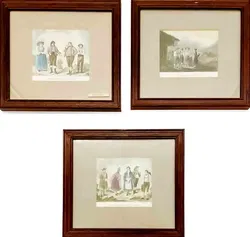 Trachten aus Österreich nach antiken Stichen handcoloriert - 3 Stück - Bild 1