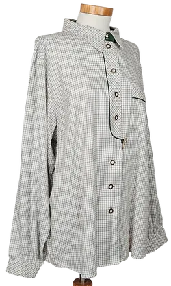 Styrian lady Vintage Damen Trachtenbluse, beige/grün - Gr. XL  - Bild 2