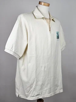 Vintage GOLF SIMMERING AUSTRIA 3000 FEET Herren Poloshirt, beige - XXL  - Bild 2
