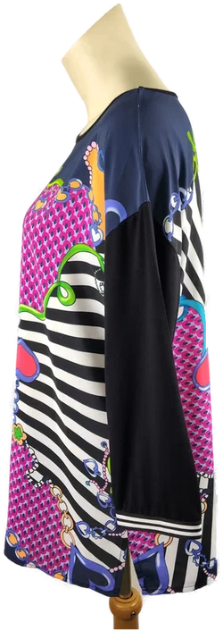 Damen-Dreiviertelshirt Gr. 46 | Bunter Muster-Mix – Vorschau 2