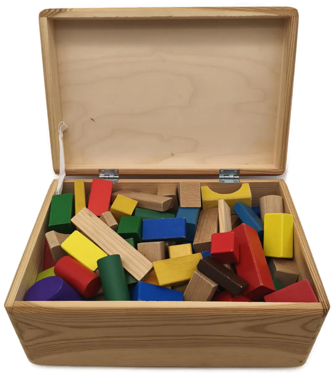 Bauklötze Holz, Bausteine gemischt - mit Holzkiste - Bild 1