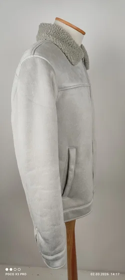 Zara Herrenjacke Grau Wildlederoptik L | Wie Neu - Bild 4