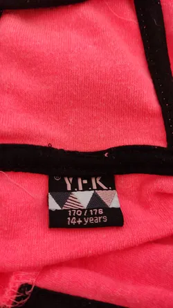 Y.F.K. Kinder Kapuzenpullover, neon-pink mit Aufdruck - Gr. 170/176 - Bild 4