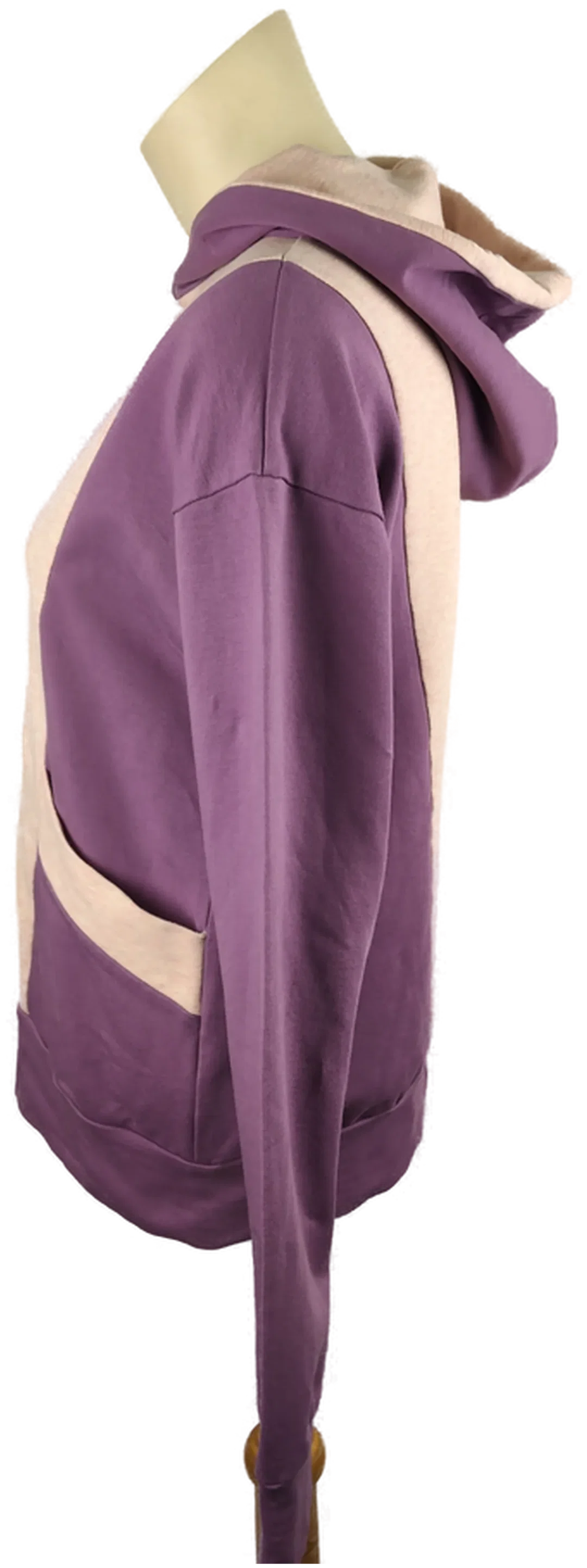 Damenpullover Mit Kapuze In Lila-Creme | Casual-Look – Bild 2