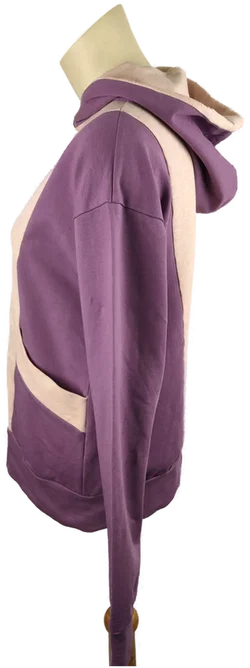 Damenpullover Mit Kapuze In Lila-Creme | Casual-Look – Vorschau 2