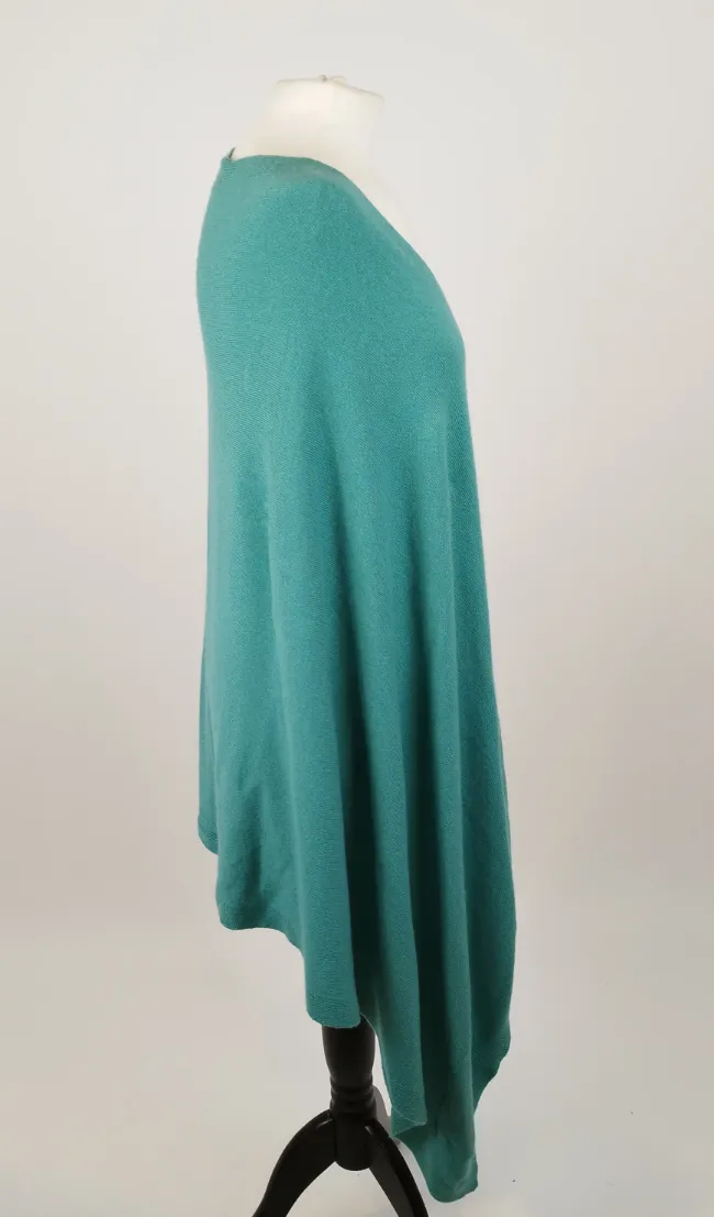 Türkiser Strick-Poncho - ca. XXL – Bild 2
