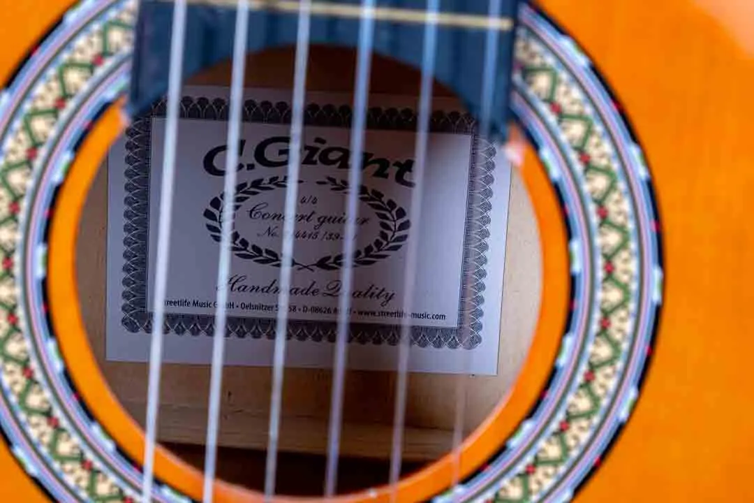 Gitarre C. Giant mit Gitarrengurt, Stimmgerät, Tasche und Bedienungsanleitung – Bild 4