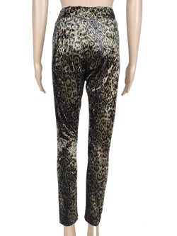 Jones Mädchen Samt Leggings schwarz/olivgrün - Gr. XS / 34 - Bild 3