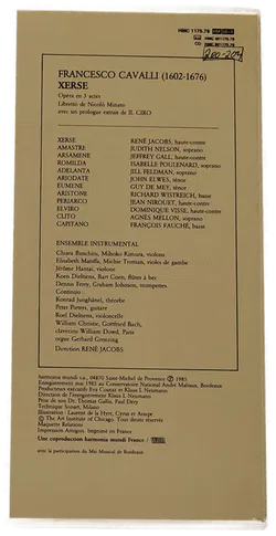 Rene Jacobs - Cavalli Xerse - Harmonia Mundi - 4 LP - Bild 2