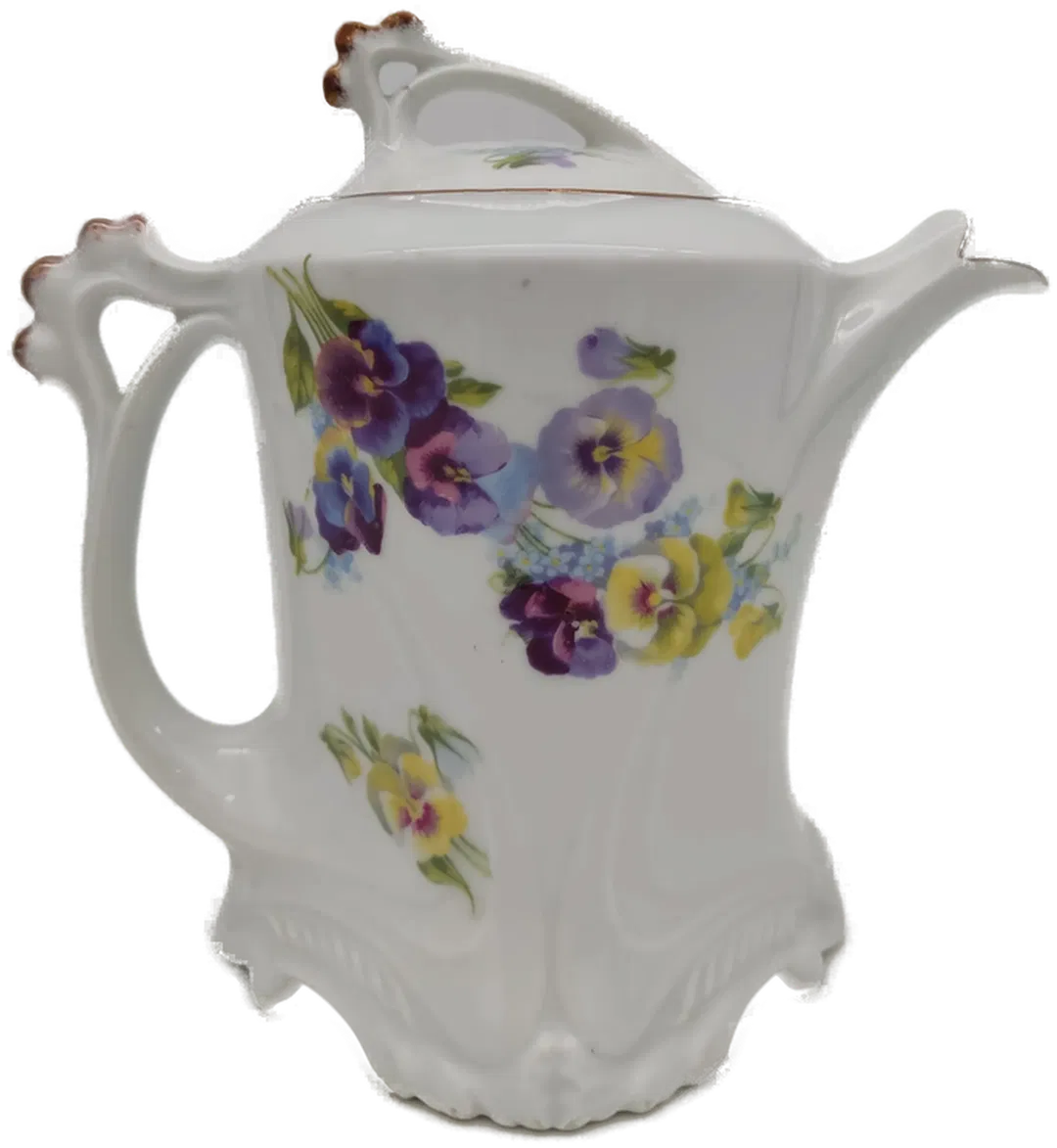 Teekanne Porzellan geblümt Höhe: 22 cm vintage - Bild 4