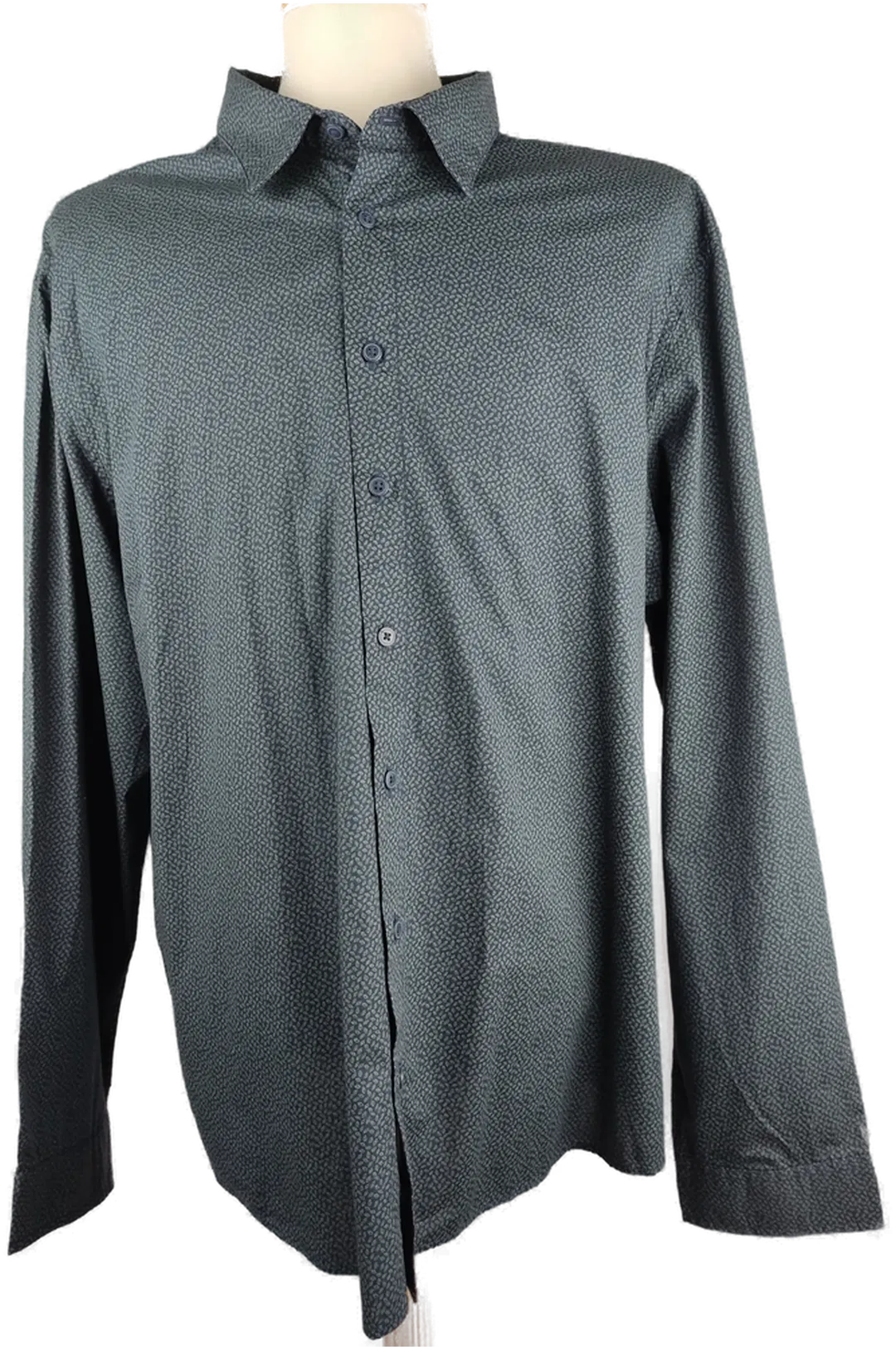 Angelo Litrico C&A Herren-Hemd langarm blau-grün gemustert - 3XL/47-48 - Bild 1