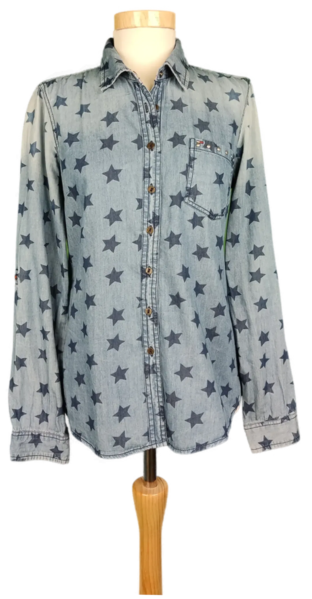 Hilfiger Damen Bluse blau bedruckt - M/38 - Bild 4