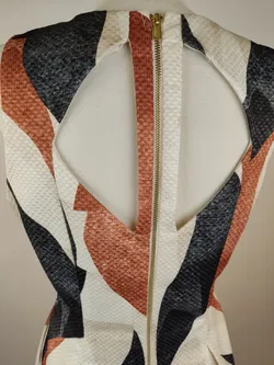 H&M Minikleid schwarz-weiss-braun - L/40 - Bild 4