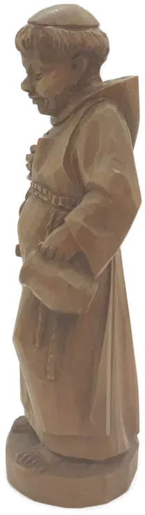 Handgeschnitzte Mönchsfigur aus Holz, ca. 22 cm - Bild 3