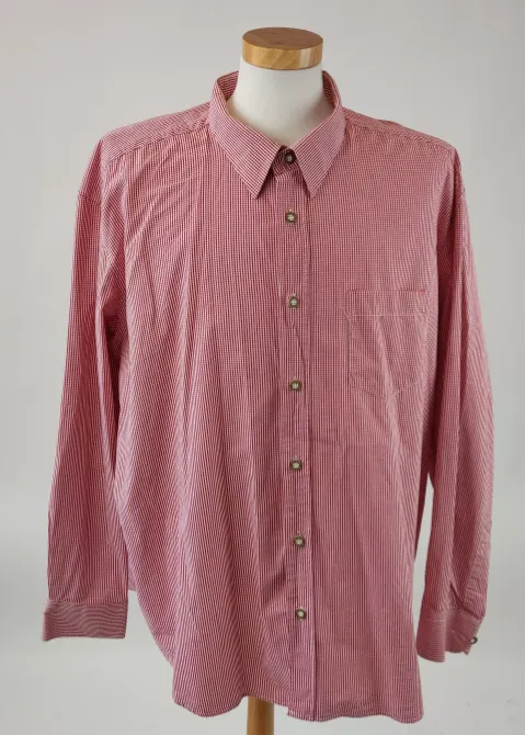 Wild & Wald Herren Trachtenhemd kariert rosa - Gr. 48 - Bild 1