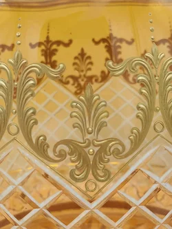 Glas Bowle-Gefäß mit Unterteller mit Golddekor | Festlicher Blickfang - Bild 11