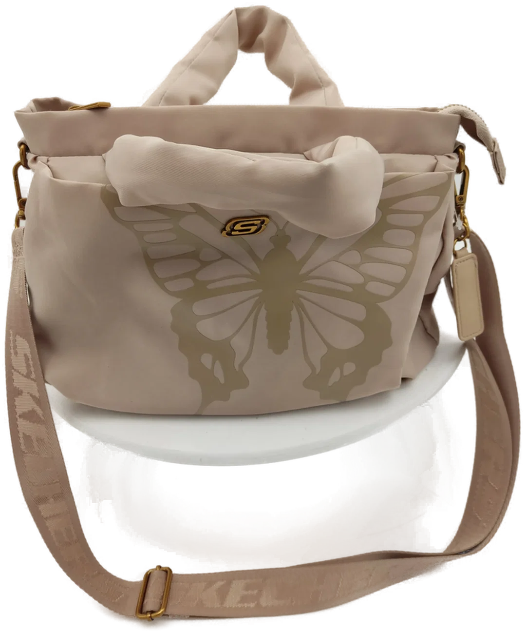 Skechers Schultertasche Kunstleder Beige | Neuwertig - Bild 4